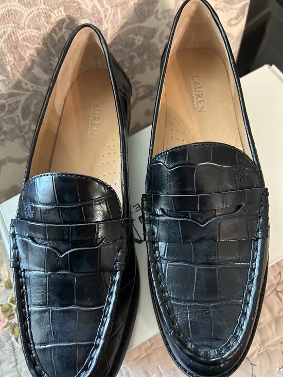 Lauren Ralph Lauren Shoes - Lauren Ralph Lauren Wynnie Cros-Embossed Leather Loafer